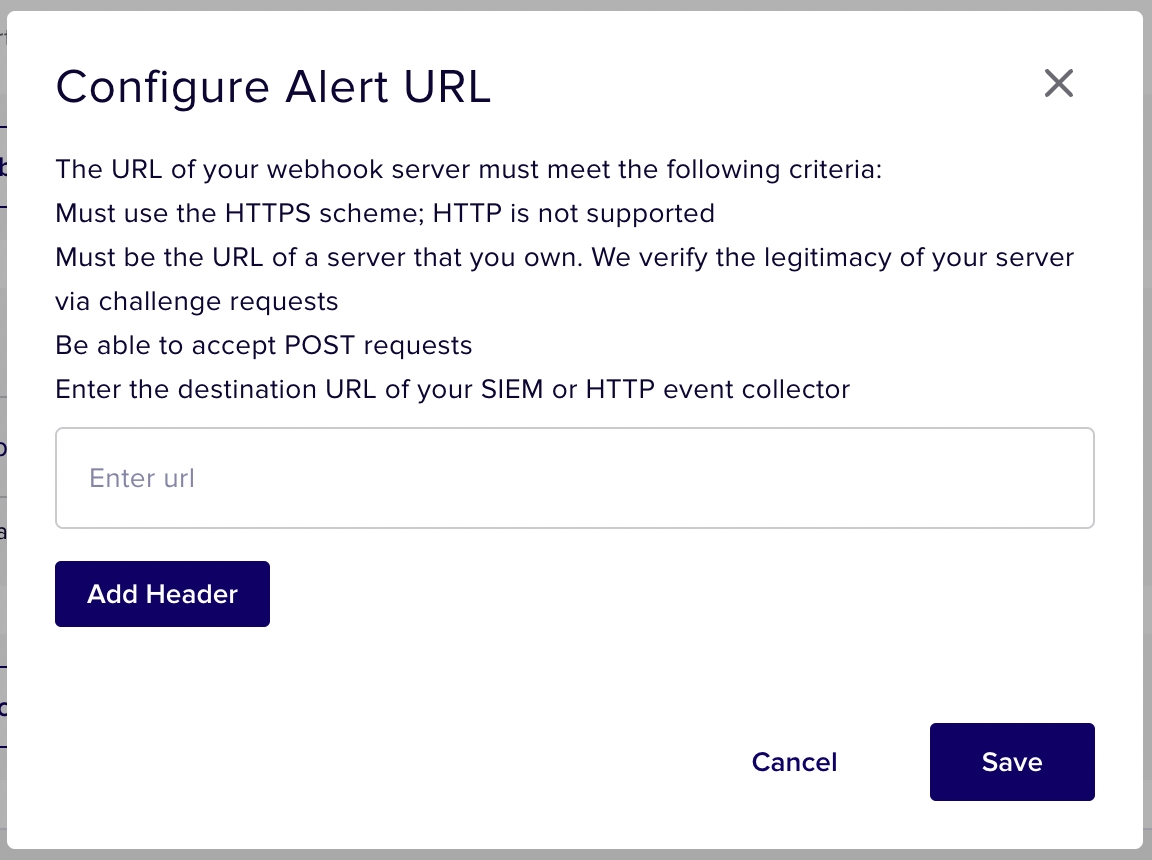 Configuring a Webhook URL